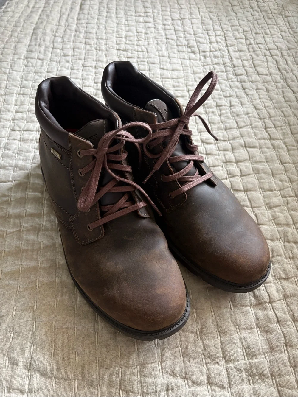 Rockport Men’s Brown Leather Boots size 10.5